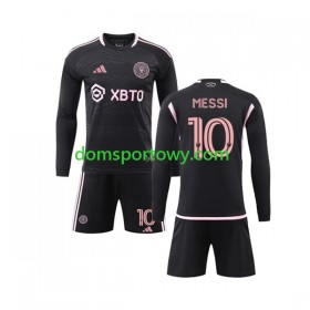 Koszulka Inter Miami Lionel Messi 10 Dziecięcy Wyjazdowe Koszulki Piłkarskie 2023-2024 Długi Rękaw